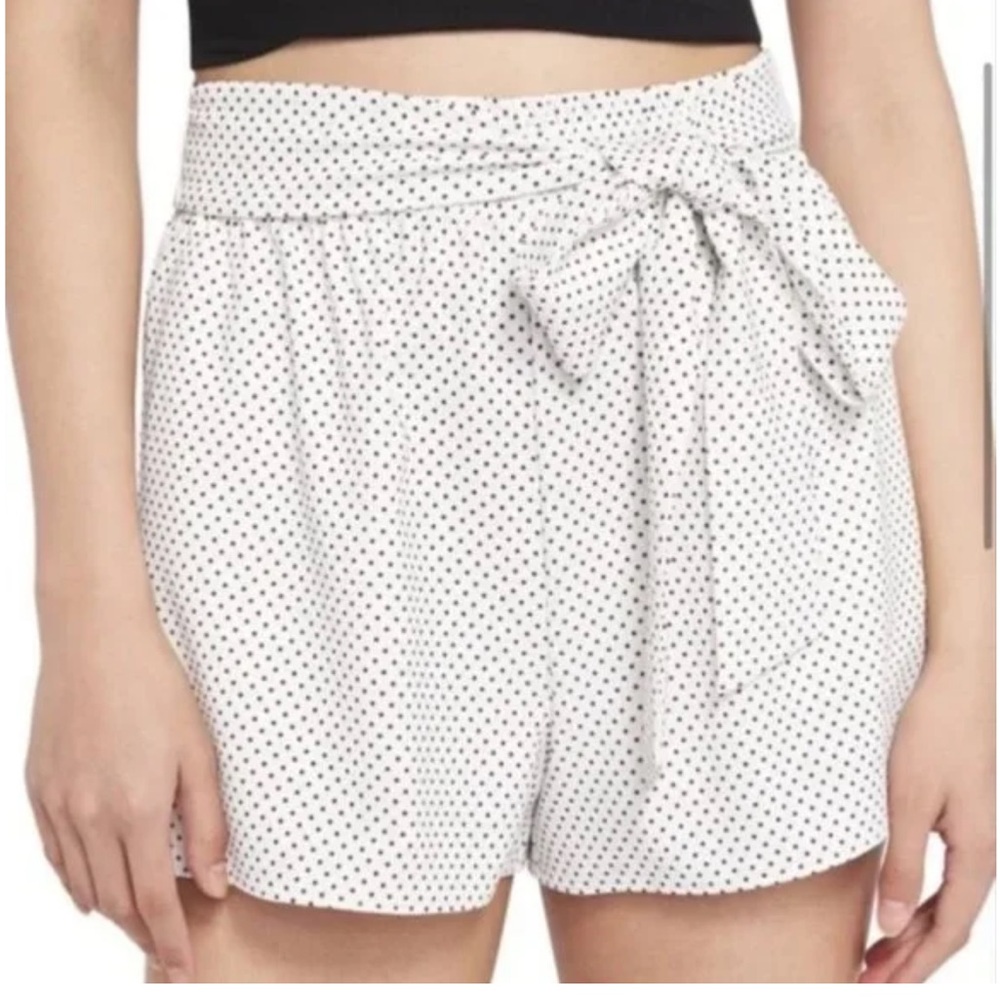 Alice + Olivia High Waist White and Black Polka Dot Shorts